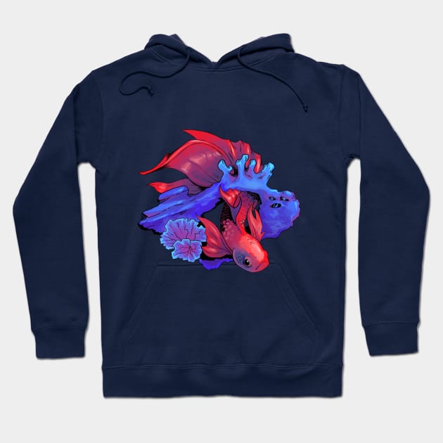 Fish in coral Hoodie by crimmart